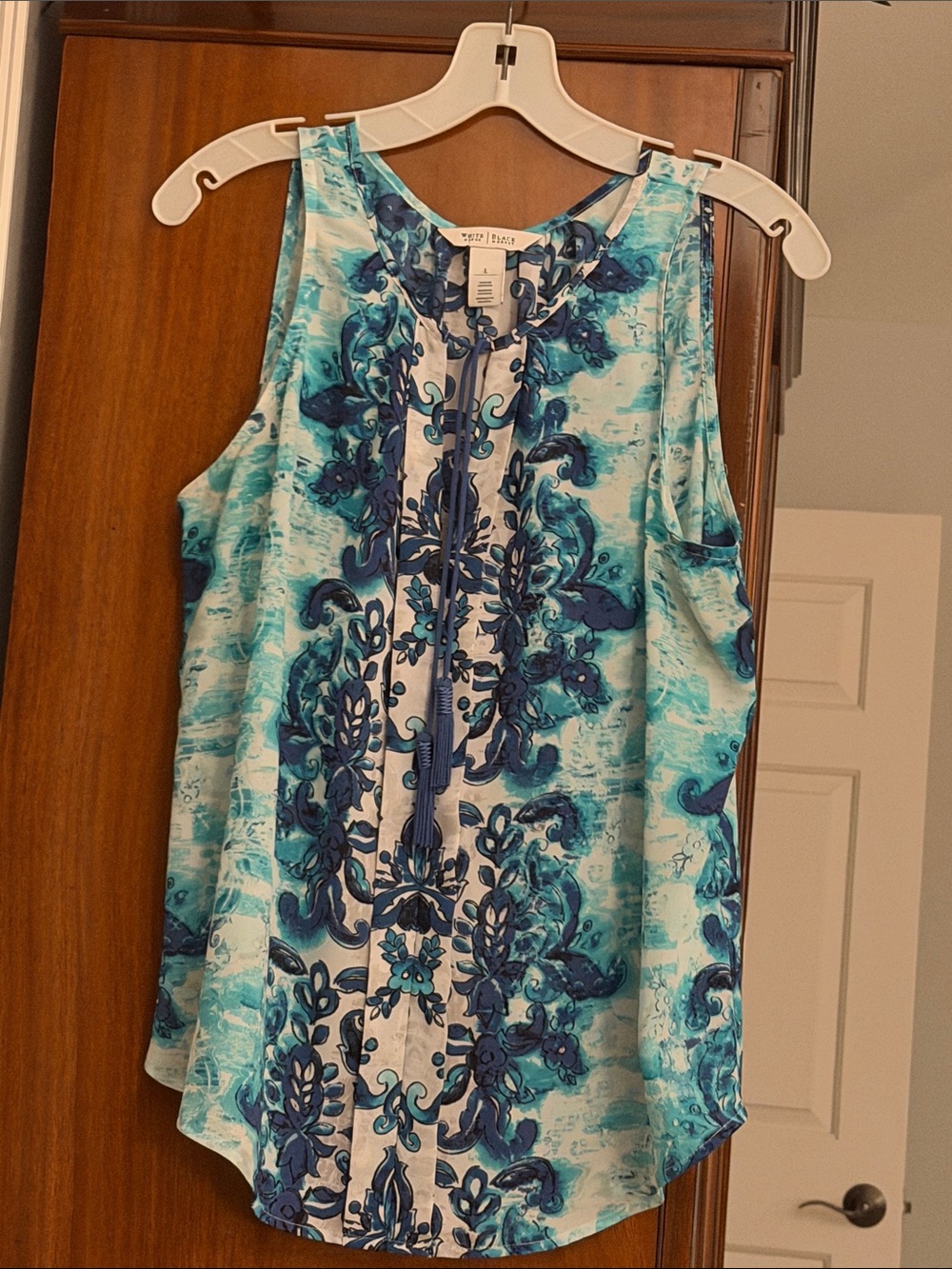 White Stag Aqua & Navy Floral Sleeveless Camisole